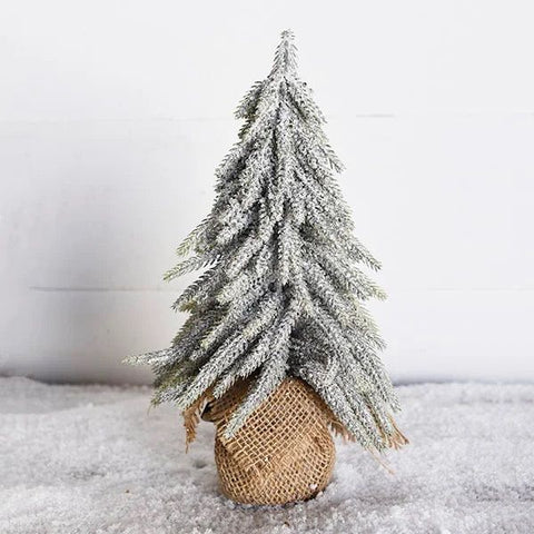 Frosted Tree in Burlap bag 10"