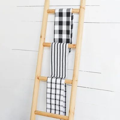 Set of 3 Black & White Dish Towels