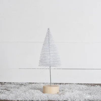 Brush Tree White Glitter 10"