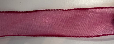Hot Pink Wired Sheer Ribbon 1.5"