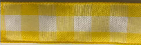 Yellow Check Wired Ribbon 1.5"