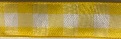 Yellow Check Wired Ribbon 1.5