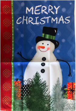 Merry Christmas Snowman Flag 12" x 18"