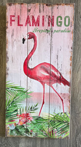 Flamingo Wood Sign 24"