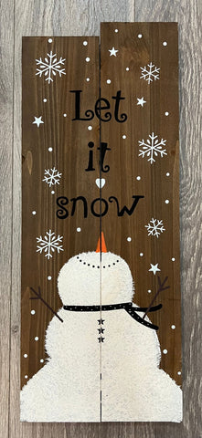 Let It Snow Snowman Sign 23.5"