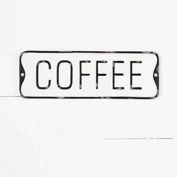 Coffee Street Sign Metal 18" x 6"