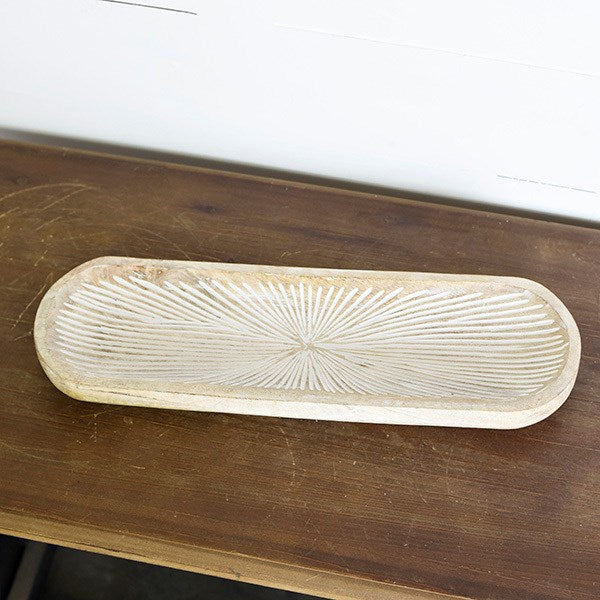 Sunburst wood tray 18"