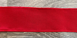 Red Canvas Wired Ribbon 2.5" x 10 Yards