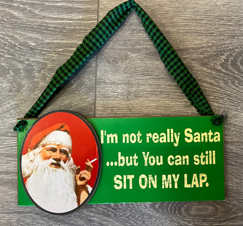 Bad Santa Hanging Sign