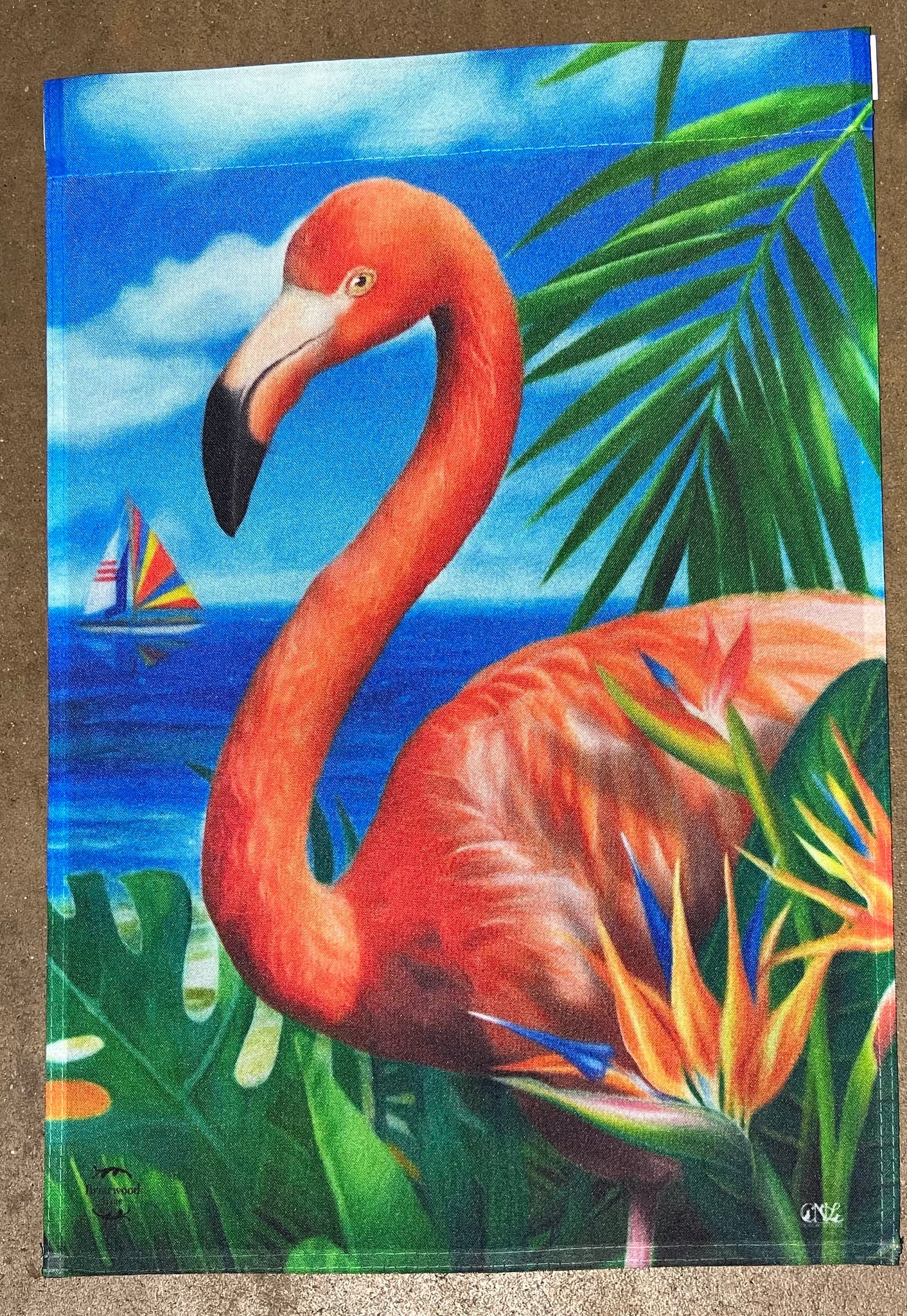 Flamingo Garden Flag 12" x 18"