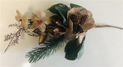 Pine, Burlap, pinecone & shell pick 12"