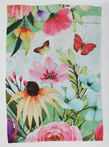 Flowers & Butterflies Garden Flag 12" x 8"