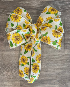 Sunflower Bow Handmade 10"